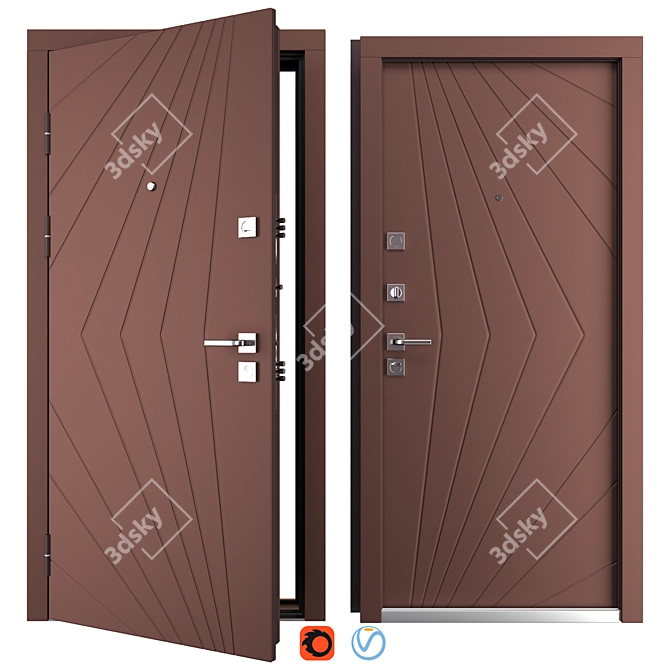 Iris (Abvehr) Steel Entry Door 3D model image 1