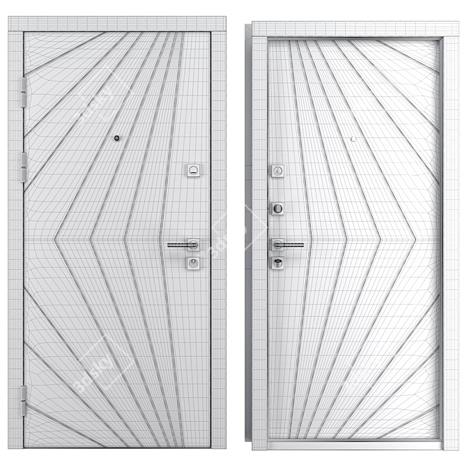 Iris (Abvehr) Steel Entry Door 3D model image 4