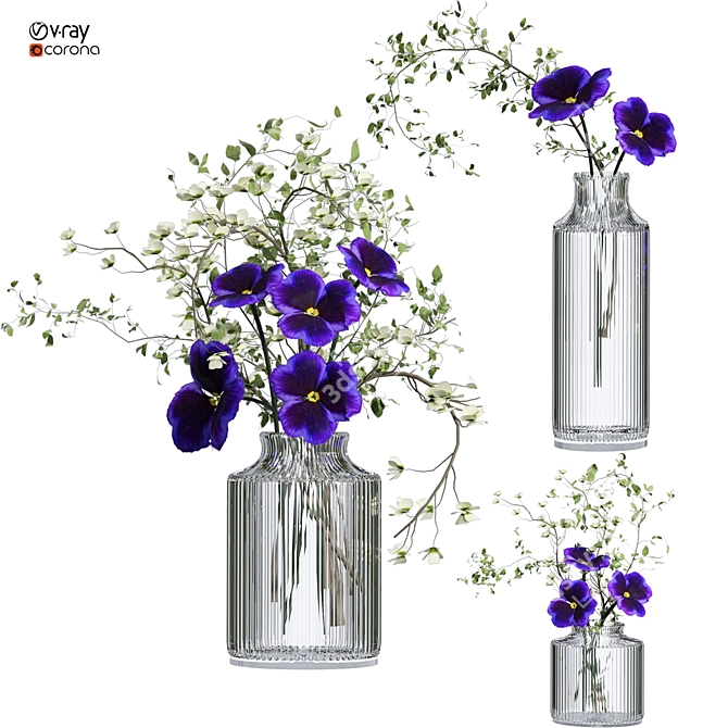 Elegant Floral 3D Model - 2015 3D model image 1