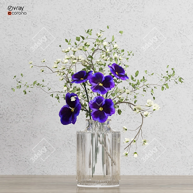 Elegant Floral 3D Model - 2015 3D model image 3