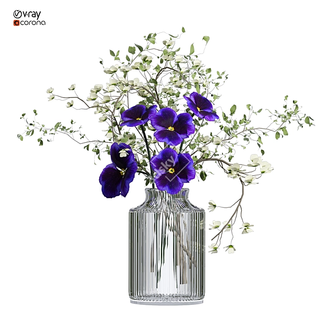 Elegant Floral 3D Model - 2015 3D model image 4