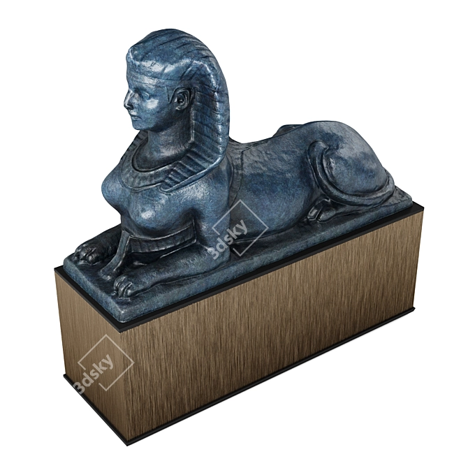 Majestic Egyptian Sphinx Lady Sculpture 3D model image 5