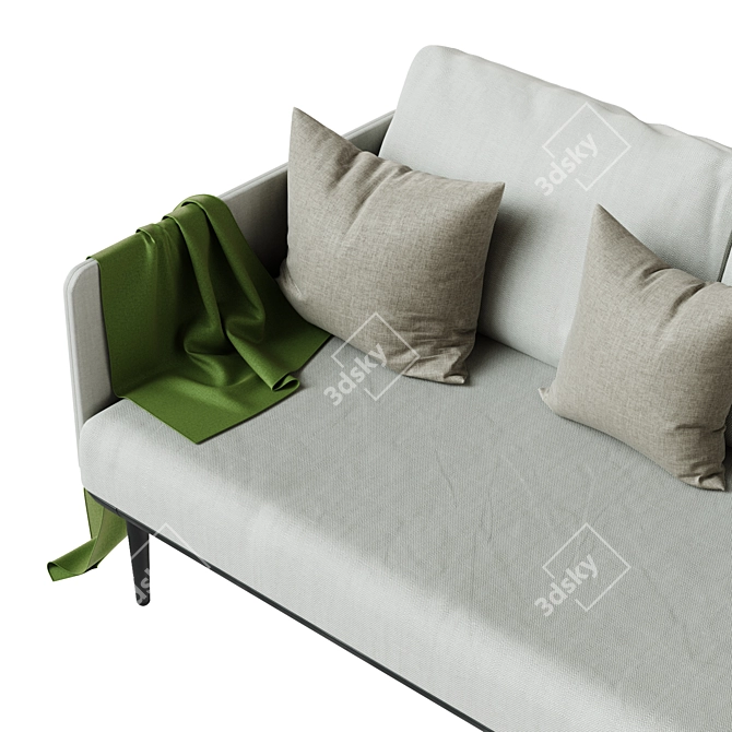 Stylish Outdoor Lounge Sofa 3D model image 2