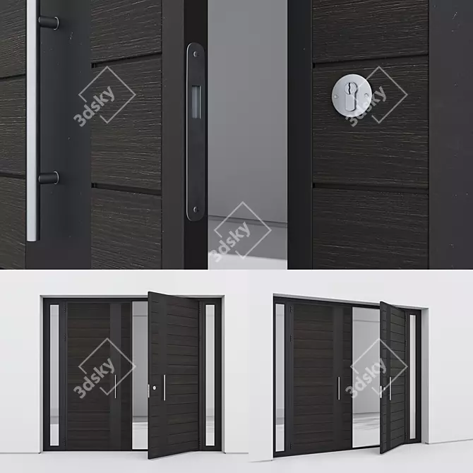 Aluminum Door 63: Modern Design 3D model image 3