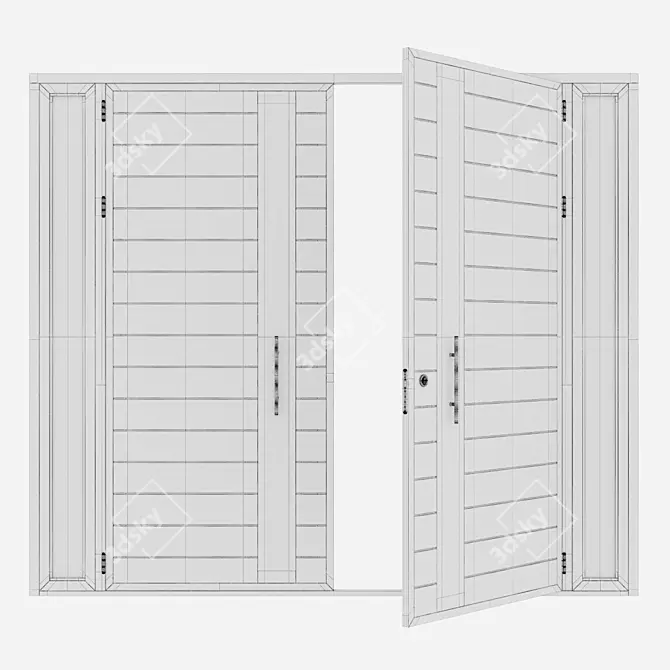 Aluminum Door 63: Modern Design 3D model image 5