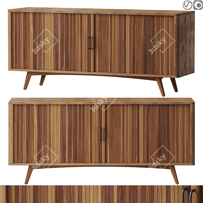 Modern Damiel Sideboard: 9350 Polygons 3D model image 1