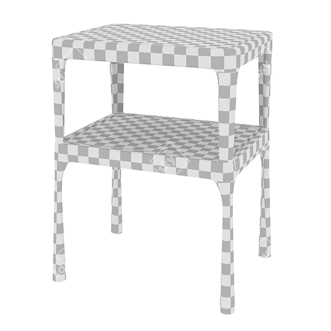 Sleek Mesh Metal Nightstand 3D model image 3