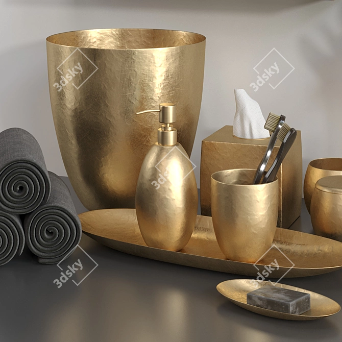 Luxury Bath Accessories Set 3D model image 4