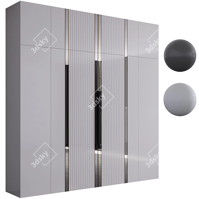 Title: Versatile Wardrobe in Two Materials 3D model image 1