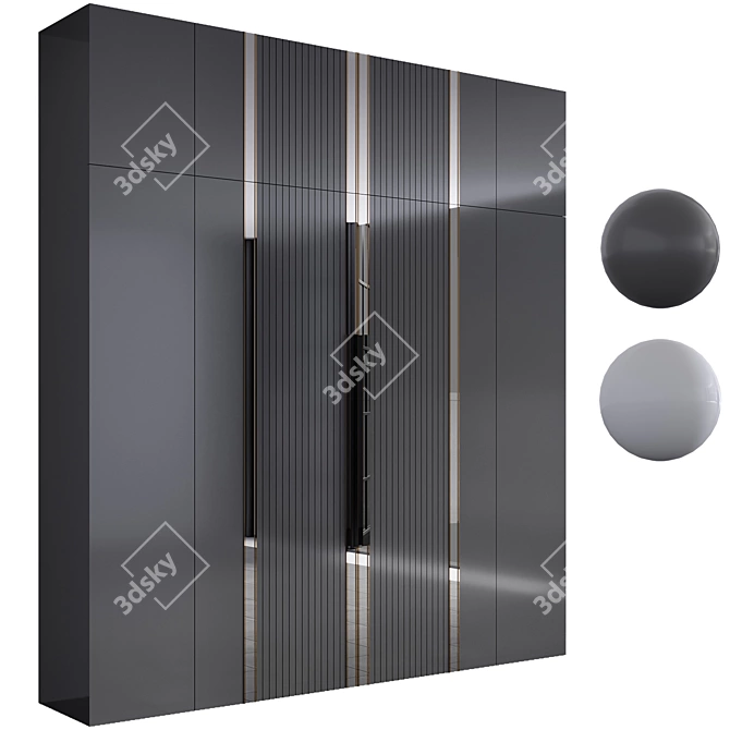 Title: Versatile Wardrobe in Two Materials 3D model image 2