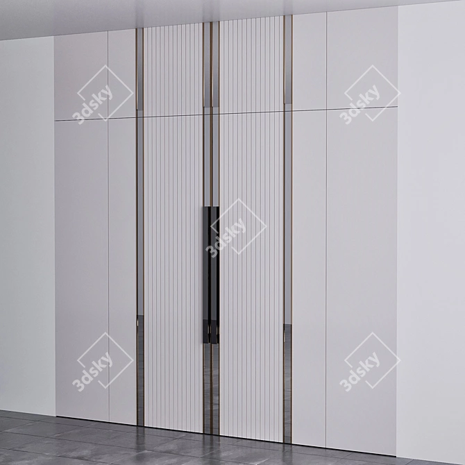 Title: Versatile Wardrobe in Two Materials 3D model image 5