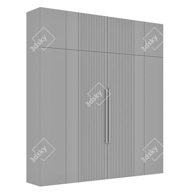 Title: Versatile Wardrobe in Two Materials 3D model image 7