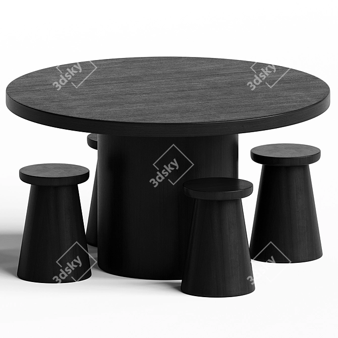 Modern Dining Set by Collinson 3D model image 1