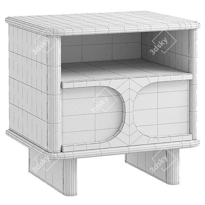 Sleek Wood Nightstand Drawer Tray 3D model image 2