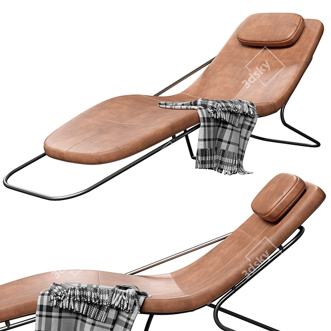 Modern Wireflow Chaise Lounge 3D model image 1