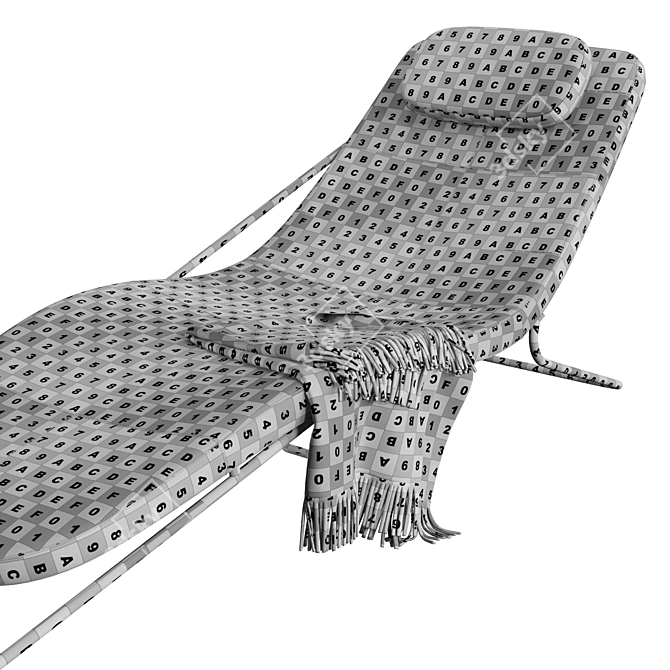 Modern Wireflow Chaise Lounge 3D model image 7