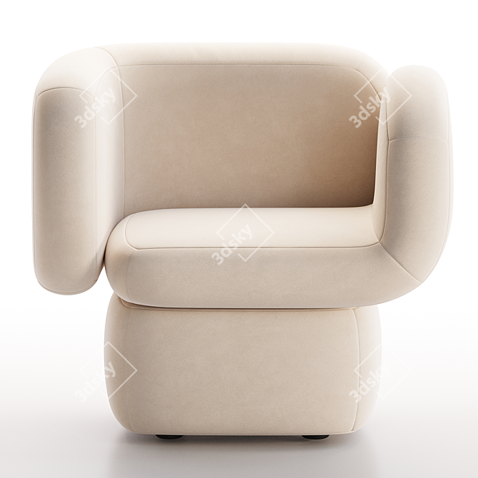 Modern Italian Design Armchair 3D model image 2