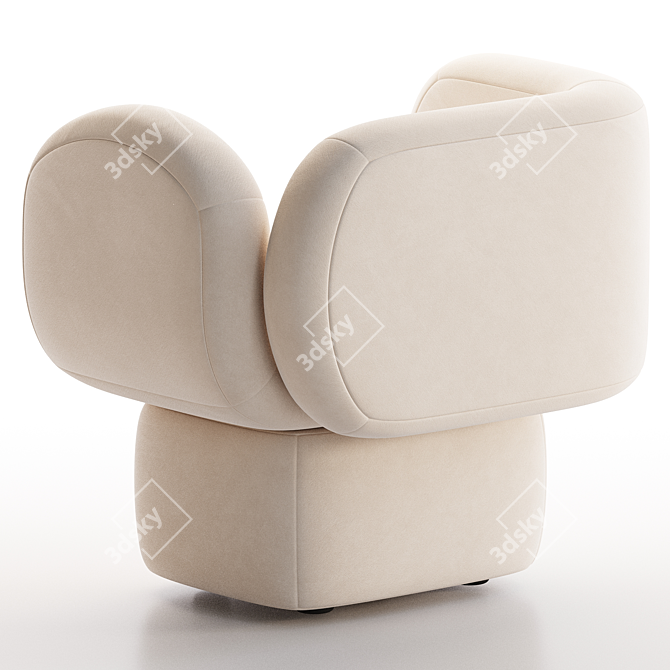 Modern Italian Design Armchair 3D model image 3