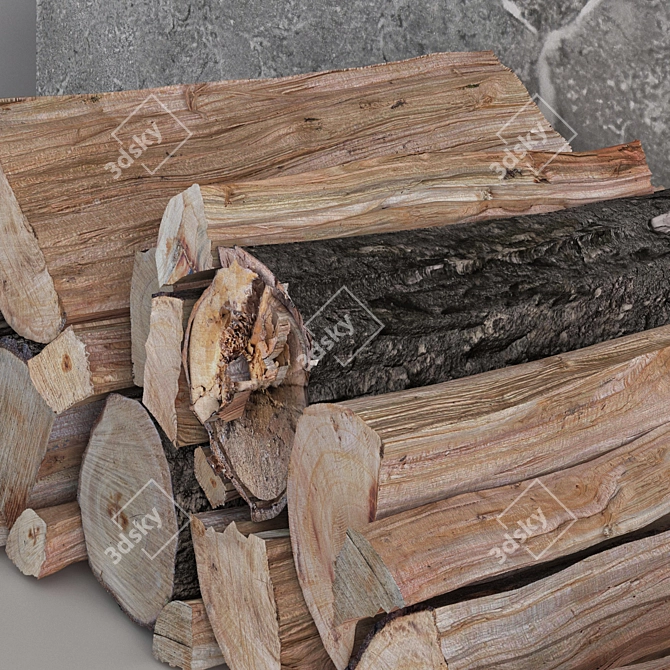 Luxury Fireplace Wall Set 3D 3D model image 4