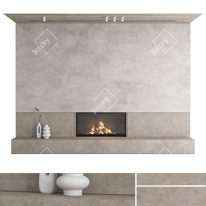 Impression 2G L Fireplace Wall 3D model image 5