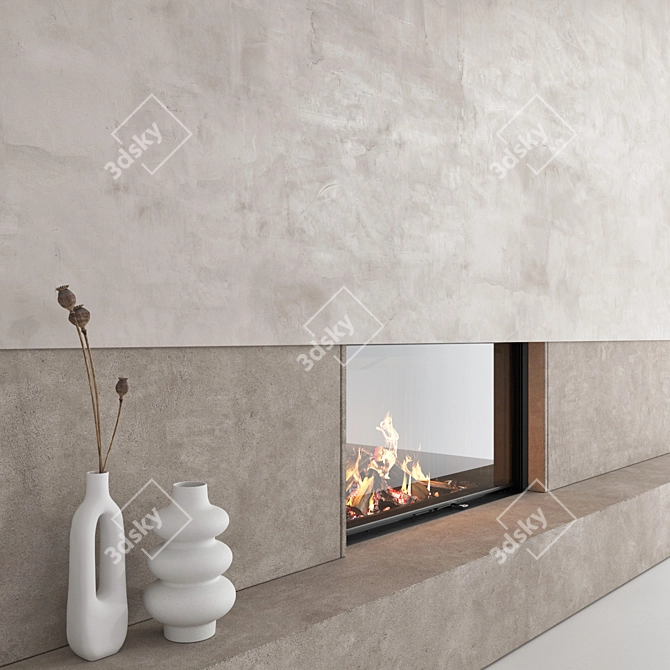 Impression 2G L Fireplace Wall 3D model image 6