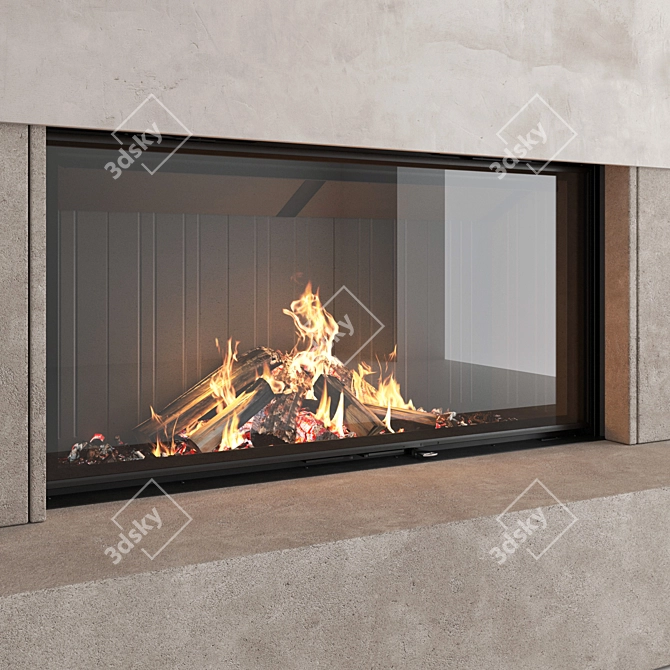 Impression 2G L Fireplace Wall 3D model image 7