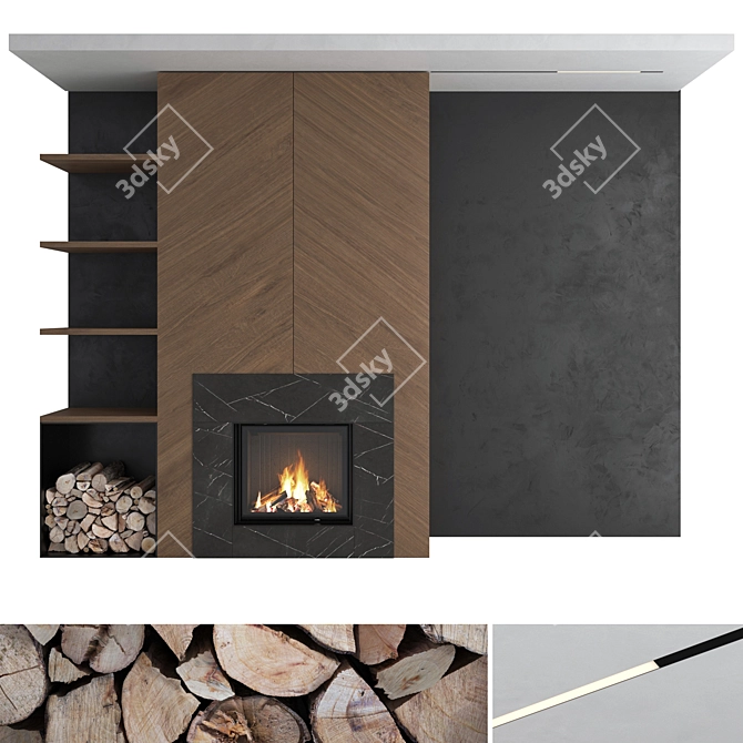 Romotop IMPRESSION 2G L Fireplace Set 3D model image 1