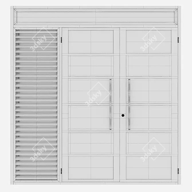  Corrosion-Resistant Aluminium Door Model 3D model image 4