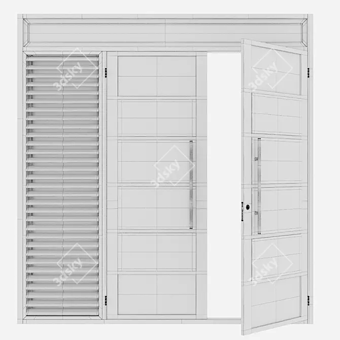  Corrosion-Resistant Aluminium Door Model 3D model image 5