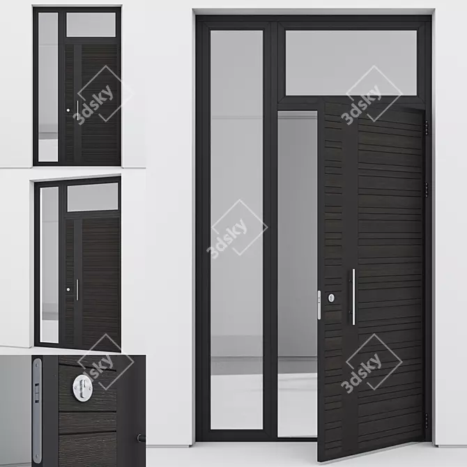 Sleek Aluminium Door Design 3D model image 1