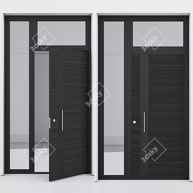 Sleek Aluminium Door Design 3D model image 2