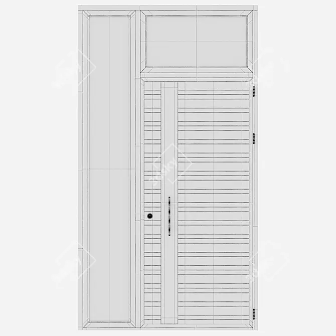 Sleek Aluminium Door Design 3D model image 4