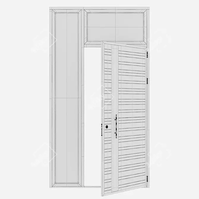 Sleek Aluminium Door Design 3D model image 5