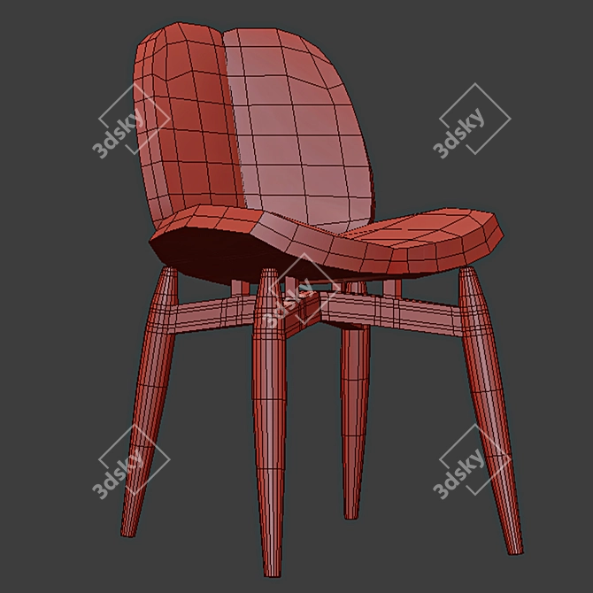 Modern Pulp Chair in Ash 3D model image 5