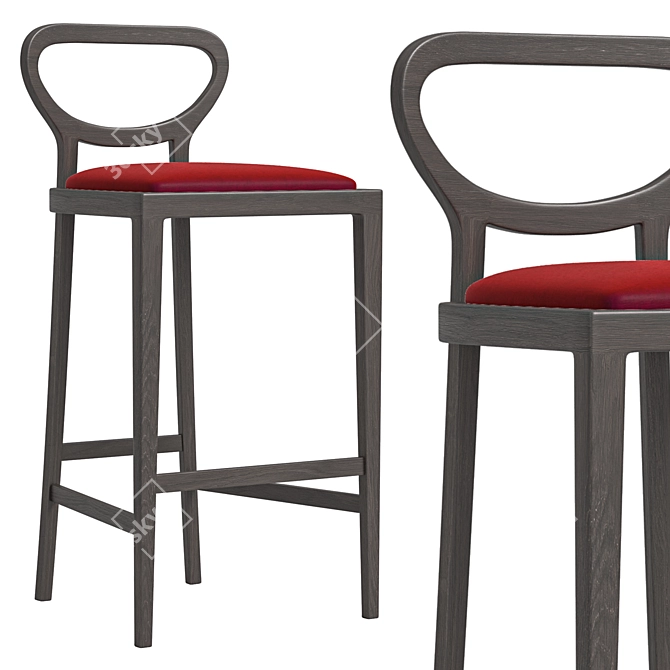 Elegant Brasserie Bar Stool 3D model image 2