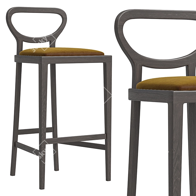 Elegant Brasserie Bar Stool 3D model image 3