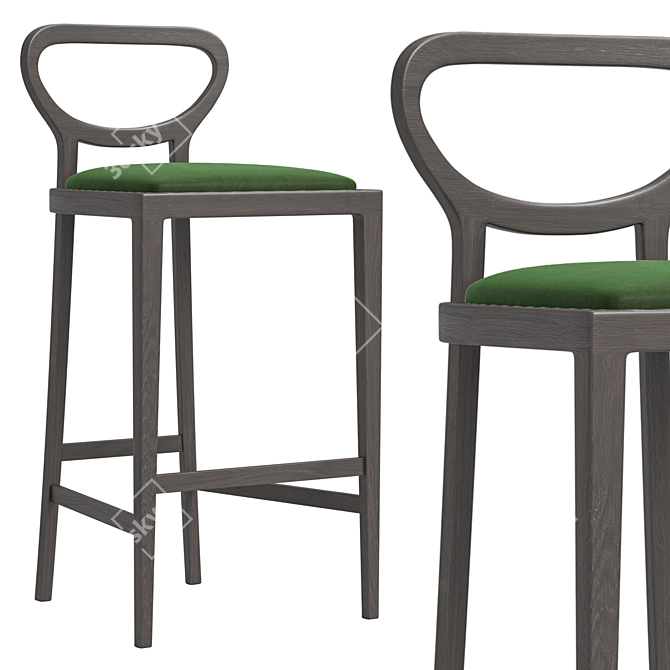 Elegant Brasserie Bar Stool 3D model image 4