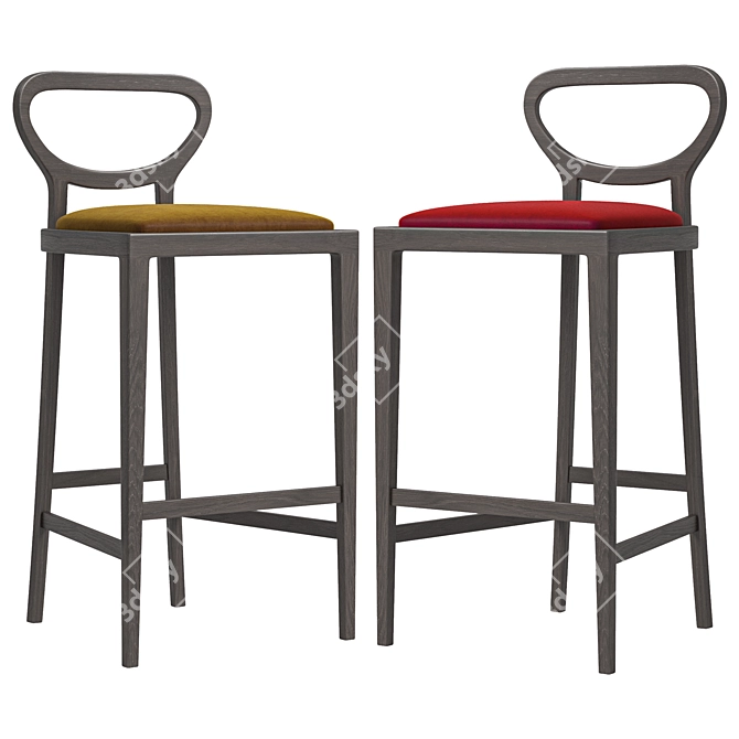 Elegant Brasserie Bar Stool 3D model image 7