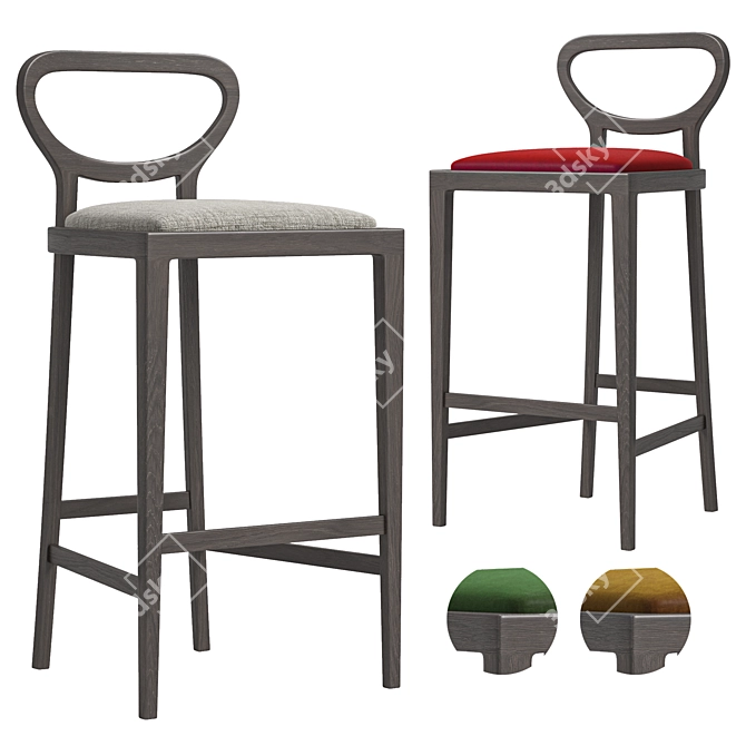 Elegant Brasserie Bar Stool 3D model image 9