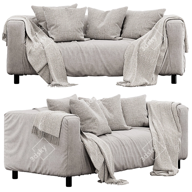 Klippan Sofa Set with Unique Cover 3D model image 1