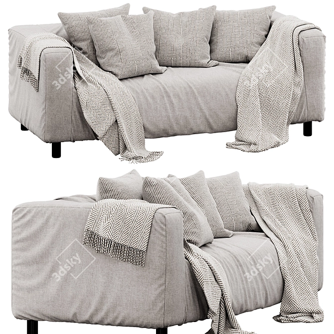 Klippan Sofa Set with Unique Cover 3D model image 2