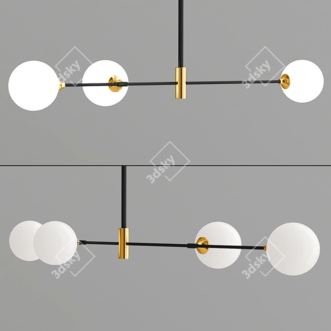 Modern Ø100 Hanging Lamp 3D model image 2