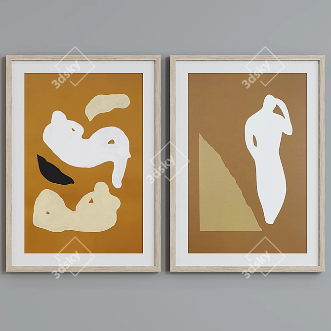  Modern Abstract Picture Frame Set 3D model image 2