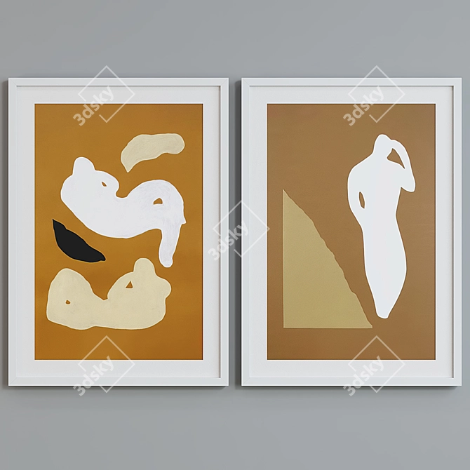  Modern Abstract Picture Frame Set 3D model image 3