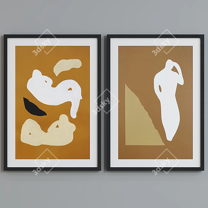  Modern Abstract Picture Frame Set 3D model image 4