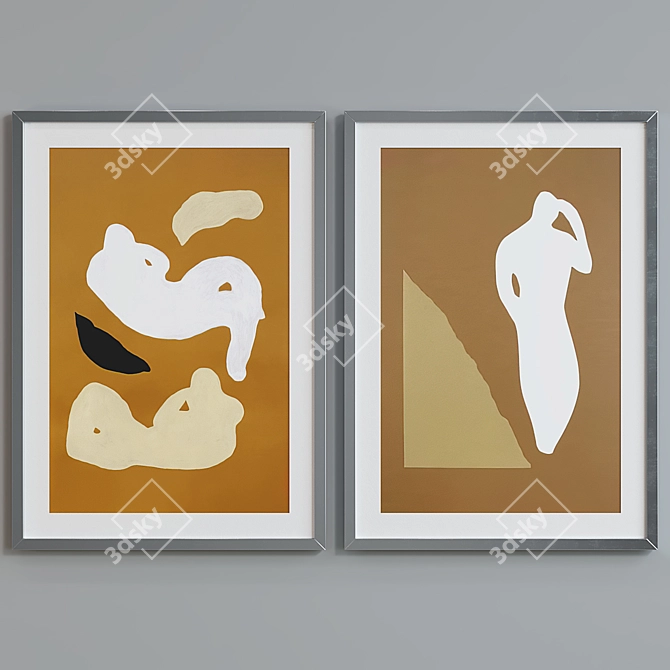  Modern Abstract Picture Frame Set 3D model image 5