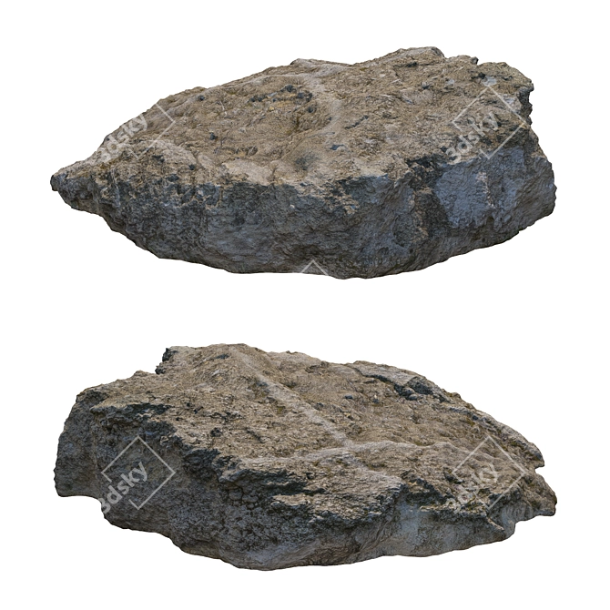 Sandstone Landscaping Stones 4K Texture 3D model image 4