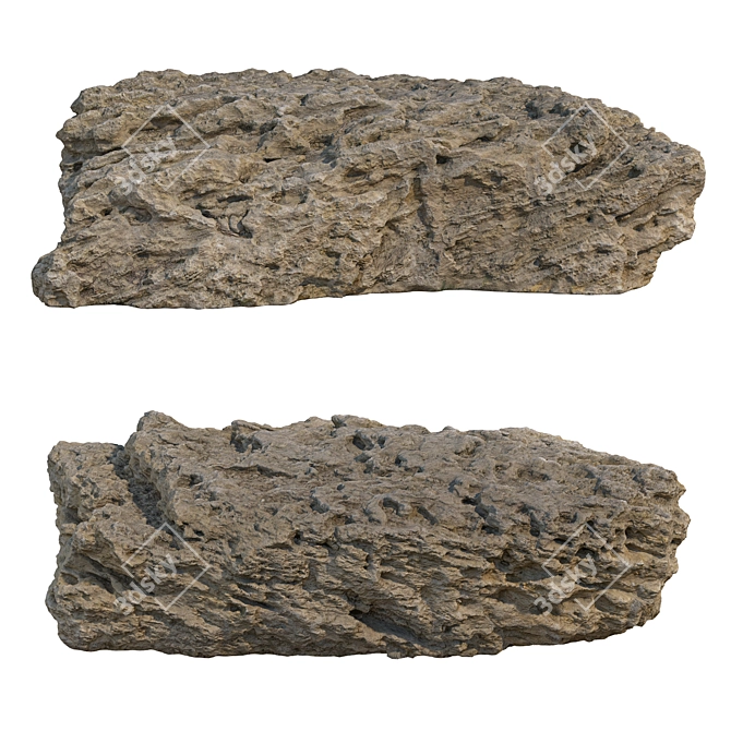 Sandstone Landscape Stones Set 3D model image 4