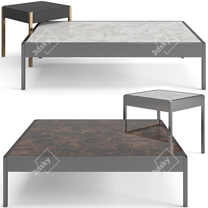 Trussardi Casa Band Tables Set 3D model image 1