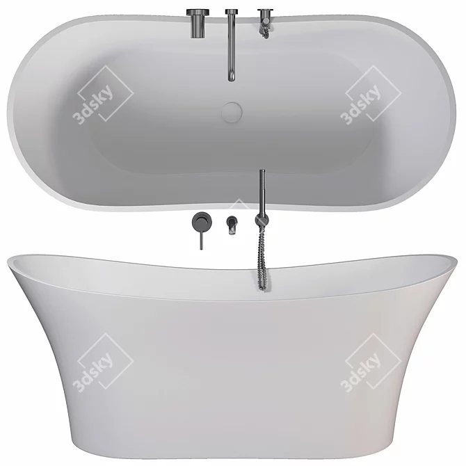 Sleek Amalfi 1750 Bath Model 3D model image 1